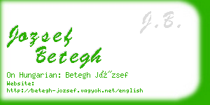 jozsef betegh business card